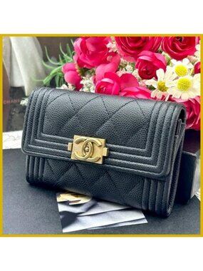 Chanel Caviar Leather Card Case Mini Wallet
